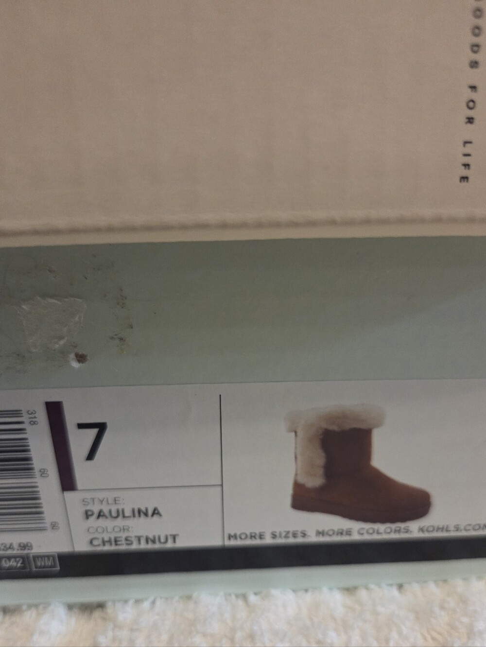 SO Womens Chestnut Paulina Cozy Boot Size 7 New Never Worn